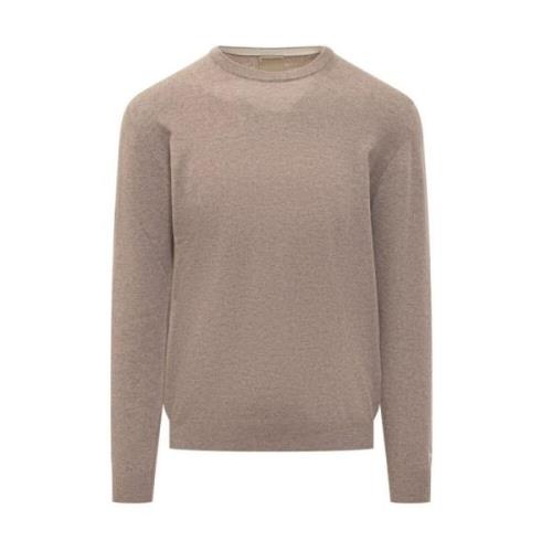 Beige Lambswool Crewneck Sweater Woolrich , Beige , Heren