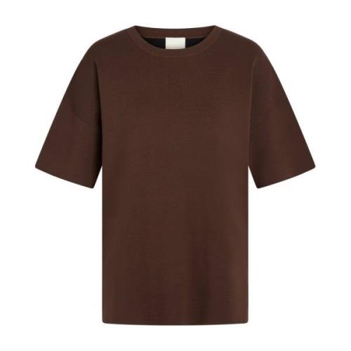 Boxy Gebreide Trui in Diep Bruin Heartmade , Brown , Dames