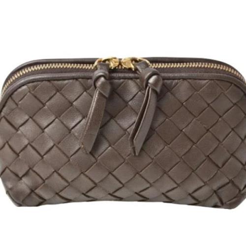 Pre-owned Leather pouches Bottega Veneta Vintage , Brown , Dames