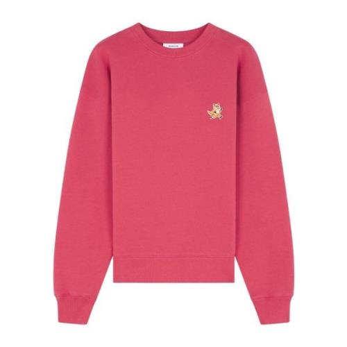 Geborduurde Foxy Patch Katoenen Sweatshirt Maison Kitsuné , Red , Dame...