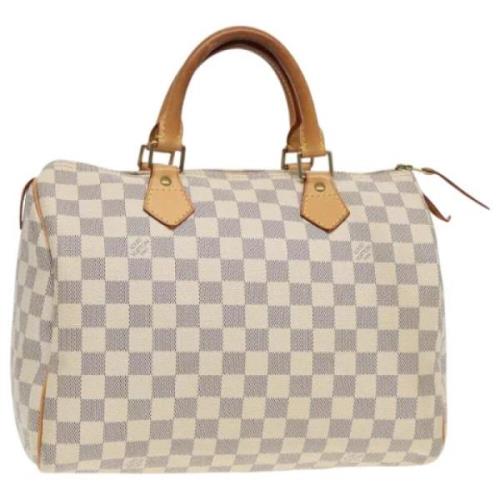 Pre-owned Canvas handbags Louis Vuitton Vintage , White , Dames