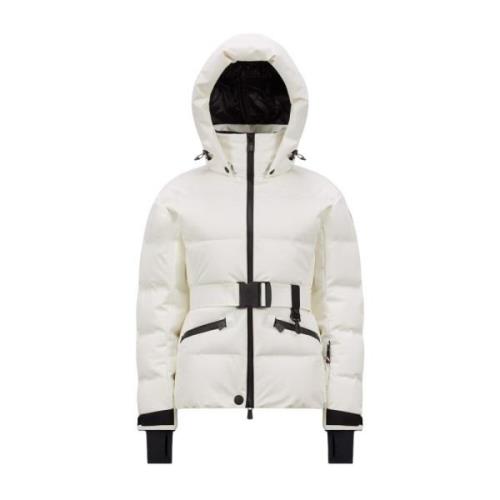 Witte Ski Jas met Technische Kenmerken Moncler , White , Dames