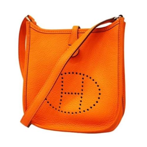 Pre-owned Leather shoulder-bags Hermès Vintage , Orange , Dames