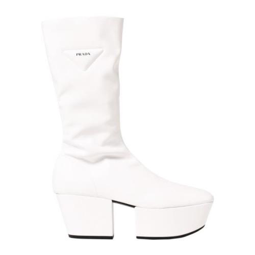 Verhoogde Platformlaarzen Prada , White , Dames