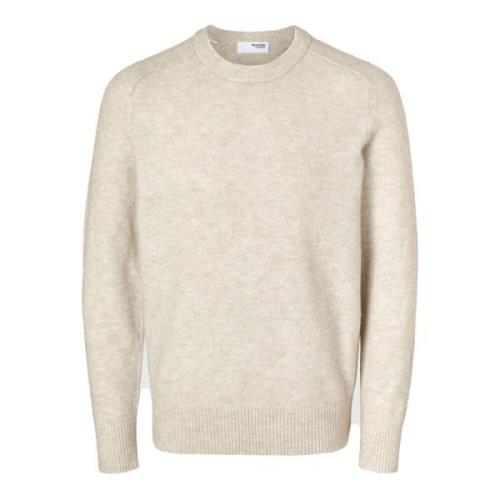 Alpaca Wol Raglan Trui Selected Homme , Beige , Heren