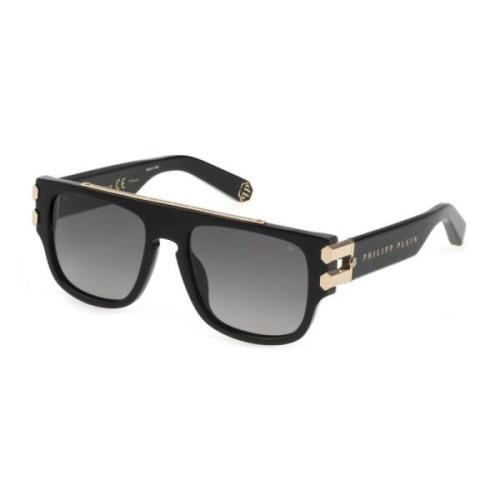 Stijlvol Zwart Leren Jack Philipp Plein , Black , Unisex