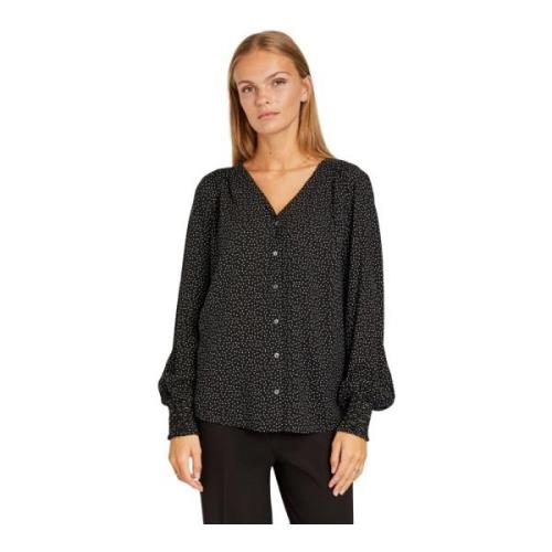 Stijlvol Zwart Overhemd met Smock Manchetten RUE de Femme , Black , Da...