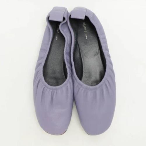 Pre-owned Leather flats Celine Vintage , Purple , Dames