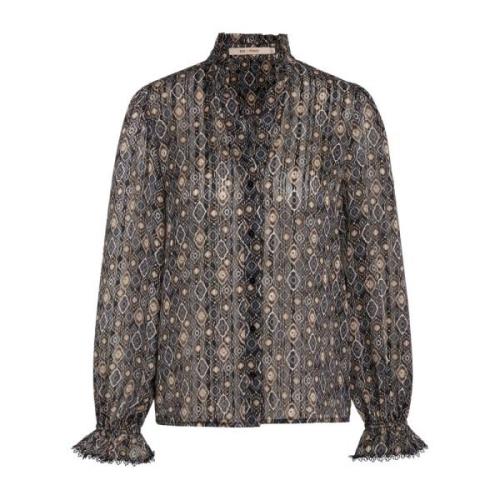 Zwarte Blouse met Gerimpelde Mouwen RUE de Femme , Black , Dames