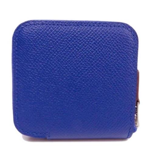 Pre-owned Leather wallets Hermès Vintage , Blue , Dames