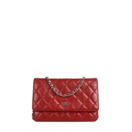 Pre-owned Leather chanel-bags Chanel Vintage , Red , Dames