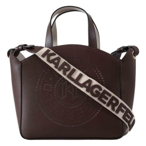 K/Circle Kleine Tote TAS Geperforeerd Karl Lagerfeld , Brown , Dames