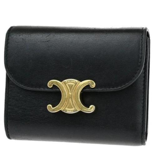 Pre-owned Leather wallets Celine Vintage , Black , Dames