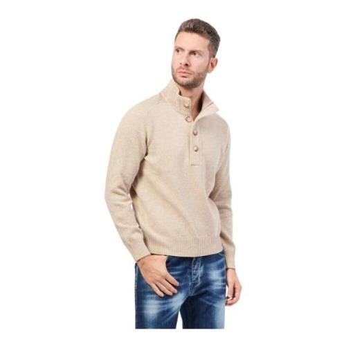 Kasjmier Polo met Engelse ribbel Gran Sasso , Beige , Heren