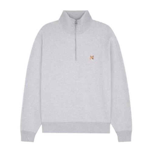 Geborduurde Foxy Patch Katoenen Sweatshirt Maison Kitsuné , Gray , Her...