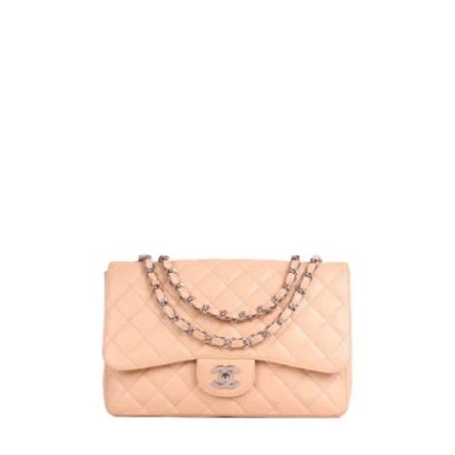 Pre-owned Leather chanel-bags Chanel Vintage , Beige , Dames