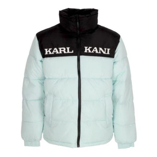 Retro Essential Puffer Jacket met zijzakken Karl Kani , Blue , Heren