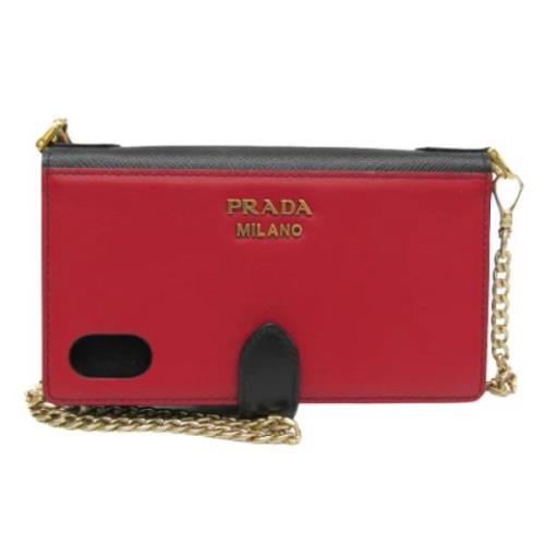 Pre-owned Leather wallets Prada Vintage , Red , Dames