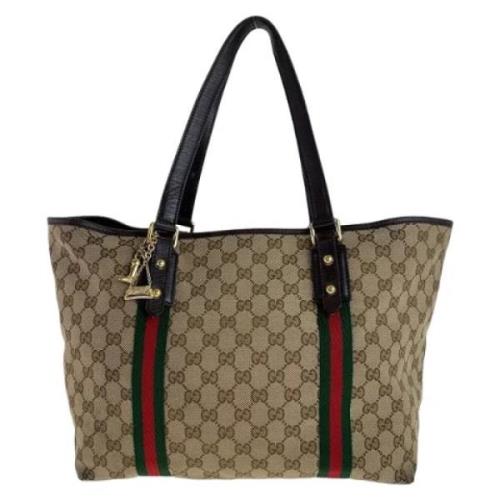 Pre-owned Canvas totes Gucci Vintage , Beige , Dames