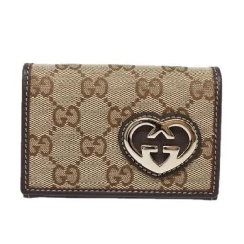 Pre-owned Canvas wallets Gucci Vintage , Beige , Dames