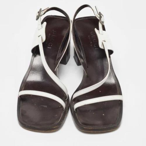 Pre-owned Leather sandals Gucci Vintage , White , Dames