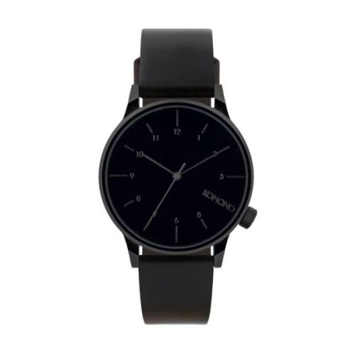 Gunmetal Leren Heren Analoge Horloge Komono , Gray , Heren