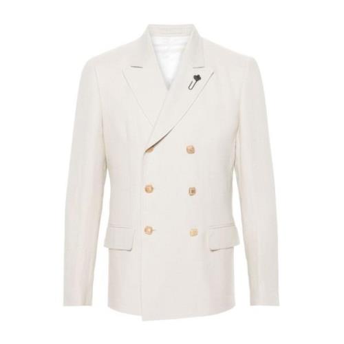 Crème Jas voor Stijlvolle Look Lardini , Beige , Heren