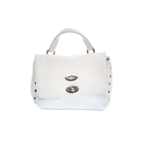 Elegante witte leren crossbodytas Zanellato , White , Dames