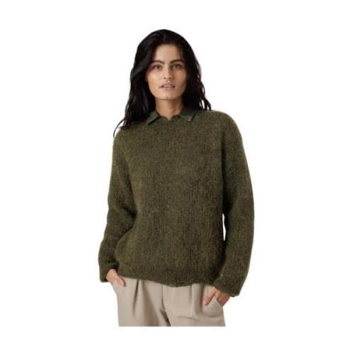 Mohair Oversized Ronde Hals Trui Pomandère , Green , Dames