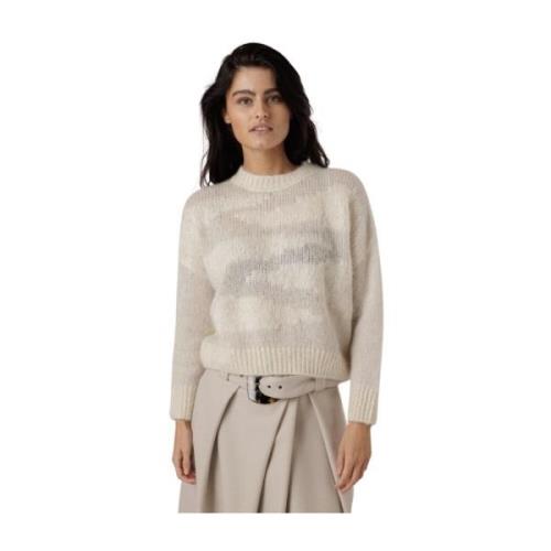 Alpaca Wolmix Lurex Trui Peserico , Beige , Dames