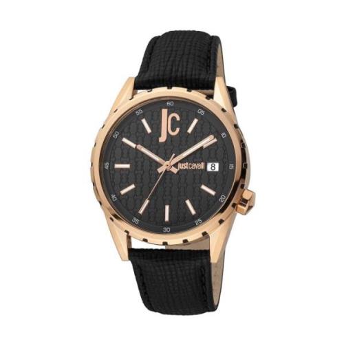 Multicolor Heren Analoge Leren Horloge Just Cavalli , Black , Heren