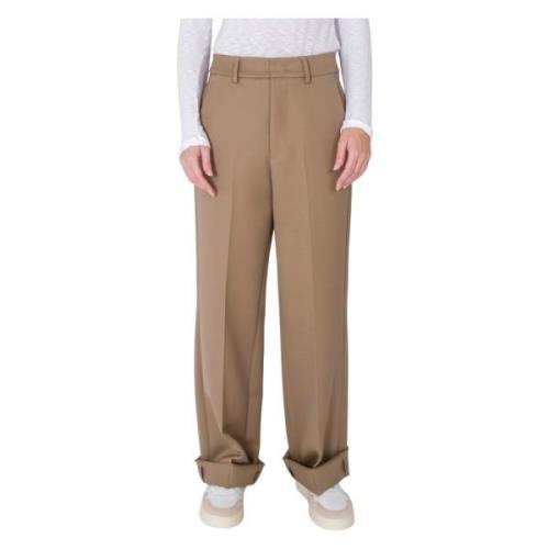 Elegante Wollen Broek met Verstelbare Zoom Seafarer , Beige , Heren