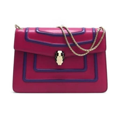 Pre-owned Leather shoulder-bags Bvlgari Vintage , Purple , Dames