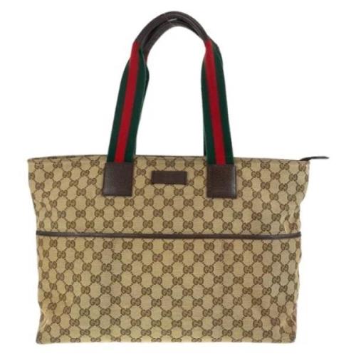 Pre-owned Canvas gucci-bags Gucci Vintage , Beige , Dames