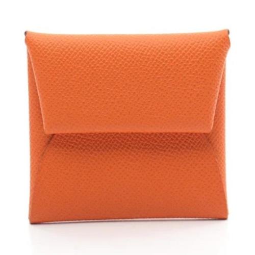 Pre-owned Fabric wallets Hermès Vintage , Orange , Dames