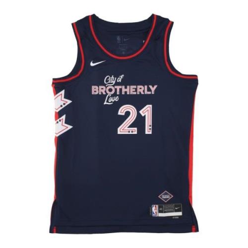 City Edition 2023/24 Basketbalshirt Joel Embiid Nike , Blue , Heren