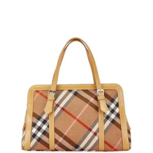 Pre-owned Canvas handbags Burberry Vintage , Beige , Dames