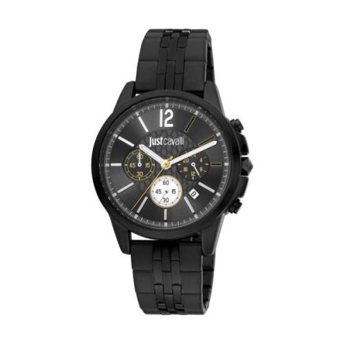 Zwarte heren quartz analoog horloge Just Cavalli , Black , Heren