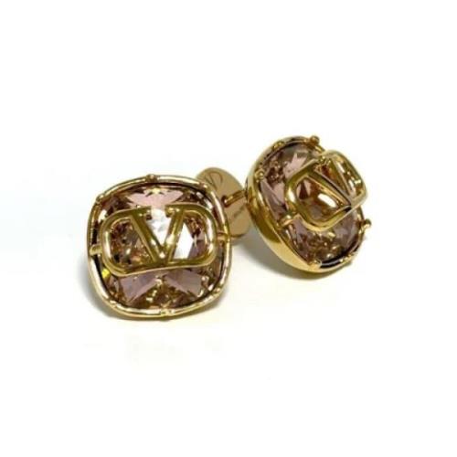 Pre-owned Metal earrings Valentino Vintage , Yellow , Dames