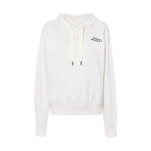 Ecru Hoodie met Logo Borduursel Isabel Marant , White , Dames