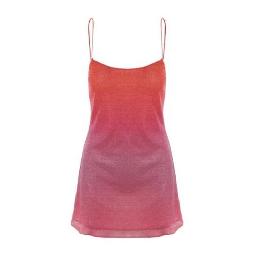 Roze Lurex Gradiënt Mini Jurk Oseree , Pink , Dames