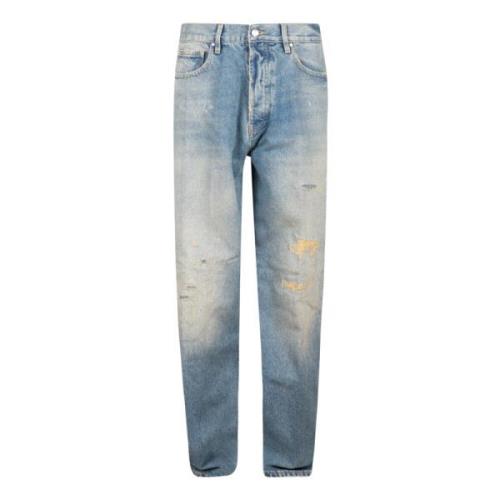 Heren Lichtblauwe Jeans met Patches Don The Fuller , Blue , Heren