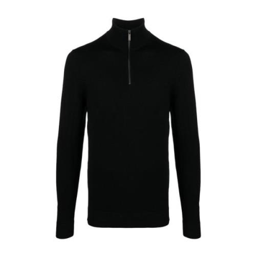 Zwarte Sweater met Geborduurd Logo Calvin Klein , Black , Heren