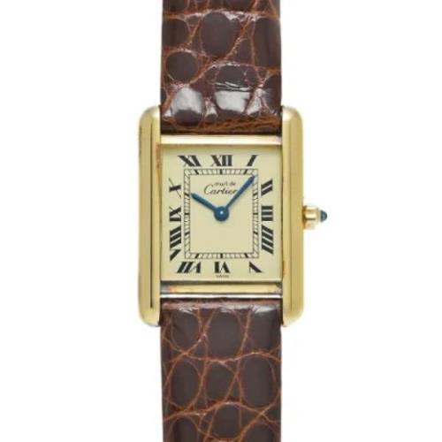 Pre-owned Glass watches Cartier Vintage , Beige , Dames