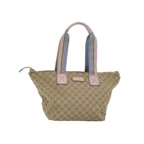 Pre-owned Canvas totes Gucci Vintage , Beige , Dames