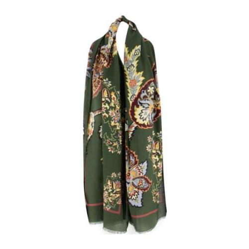 Bloemenpatroon sjaal voor elegante outfits Etro , Green , Dames