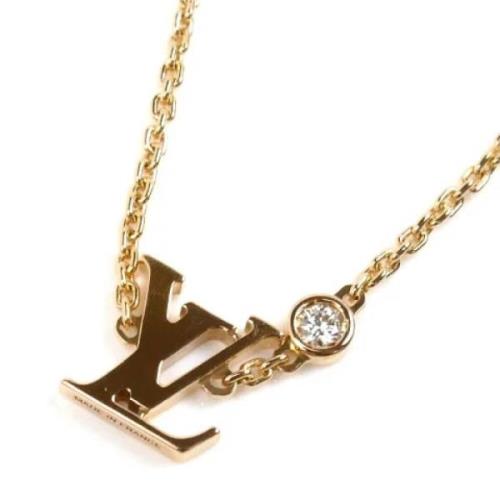 Pre-owned Metal necklaces Louis Vuitton Vintage , Yellow , Dames