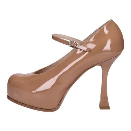 Met hak bruin Casadei , Brown , Dames