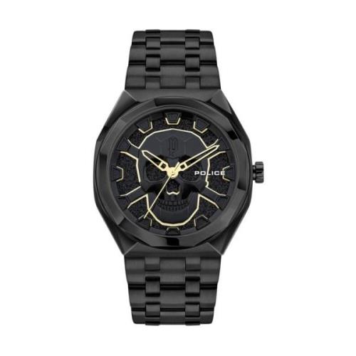 Zwarte Heren Quartz Analoog Horloge Police , Black , Heren