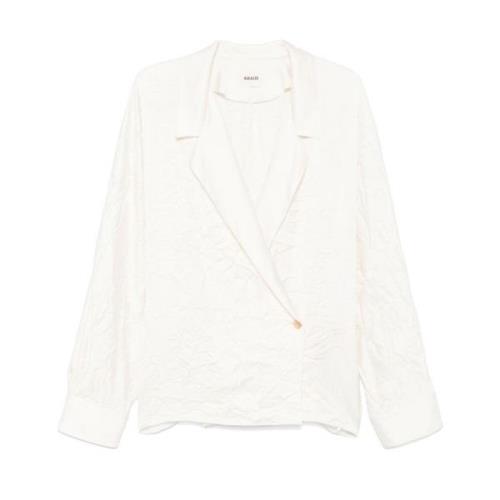 Crème Wit Satijnen Shirt Garth Khaite , White , Dames